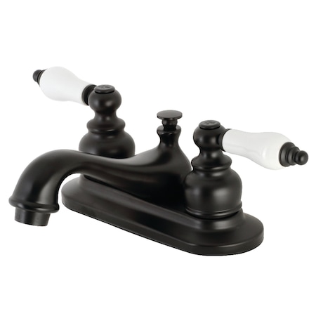 Kingston Brass KB600PL 4-Inch Centerset Bathroom Faucet, Matte Black KB600PL